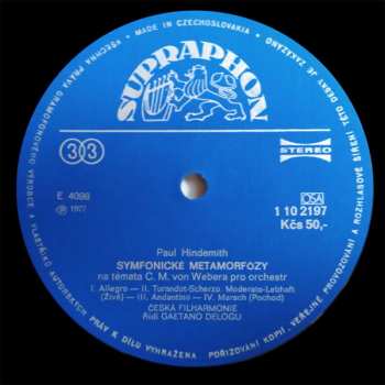 LP The Czech Philharmonic Orchestra: Symfonické Metamorfózy / Nobilissima Visione