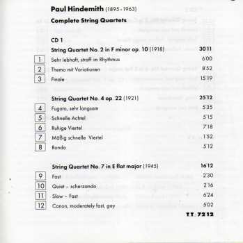 3CD Paul Hindemith: Complete String Quartets