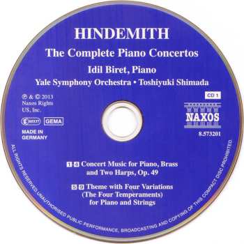 2CD Paul Hindemith: Hindemith (The Complete Piano Concertos)