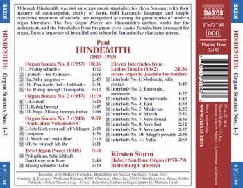 CD Paul Hindemith: Organ Sonatas Nos. 1-3