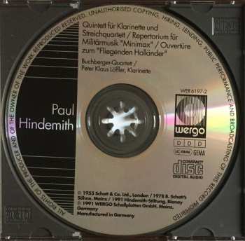 CD Paul Hindemith: Quintett Für Klarinette Und Streichquartett / Repertorium Für Militärmusik "Minimax" / Overtüre Zum "Fliegenden Holländer"