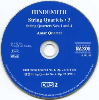 CD Paul Hindemith: String Quartets 3