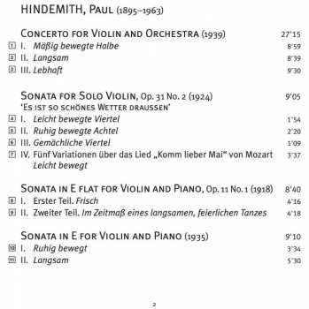 SACD Paul Hindemith: Violin Sonatas & Concerto