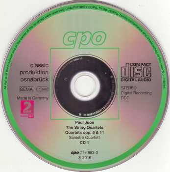 2CD Paul Juon: Complete String Quartets