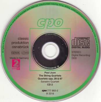 2CD Paul Juon: Complete String Quartets