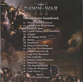 CD Paul Leonard Morgan: Warhammer 40,000: Dawn Of War III - Official Game Soundtrack