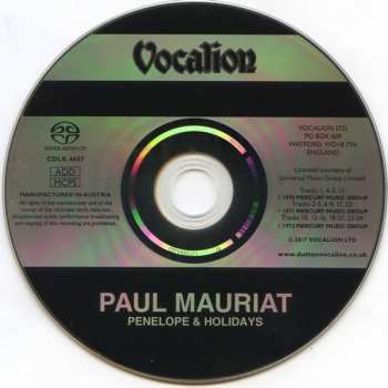 SACD Paul Mauriat: Penelope & Holidays