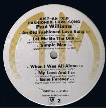 LP Paul Williams: Just An Old Fashioned Love Song