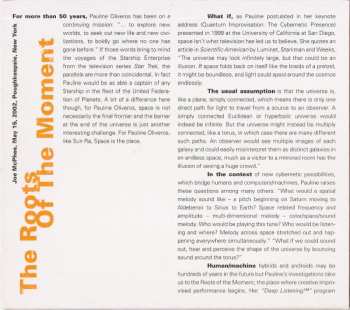 CD Pauline Oliveros: The Roots Of The Moment