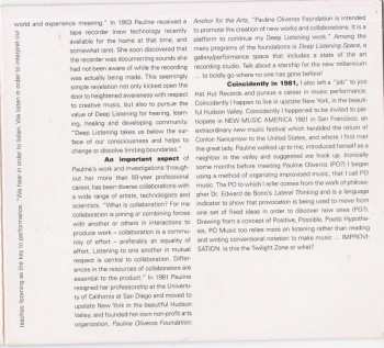 CD Pauline Oliveros: The Roots Of The Moment