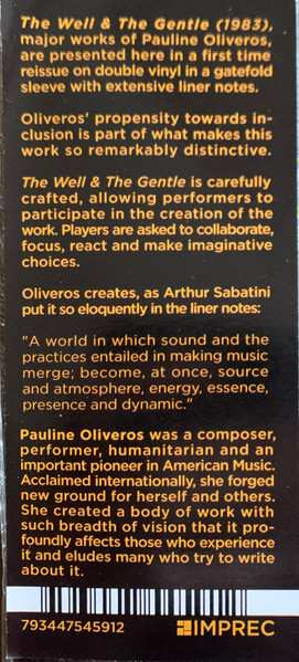 2LP Pauline Oliveros: The Well And The Gentle