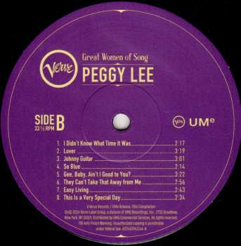 LP Peggy Lee: Great Women Of Song