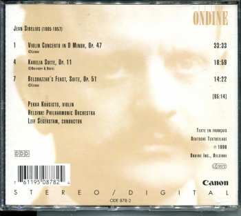 CD Helsinki Philharmonic Orchestra: Violin Concerto; Karelia Suite; Belshazzar's Feast