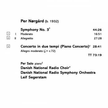 CD DR RadioSymfoniOrkestret: Symphony No. 3 / Concerto In Due Tempi
