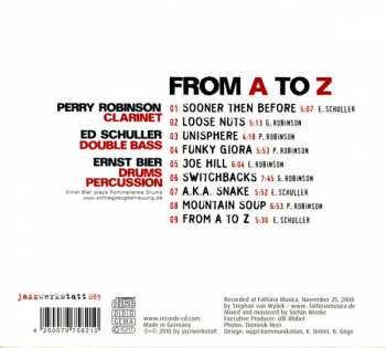 CD Perry Robinson Trio: From A To Z