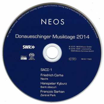 DVD/Doos/SACD Wolfgang Rihm: Donaueschinger Musiktage 2014