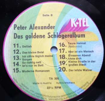 LP Peter Alexander: Das Goldene Schlageralbum