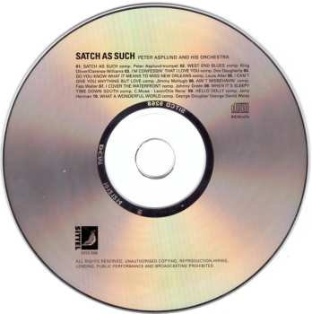 CD Peter Asplund And His Orchestra: Satch As Such
