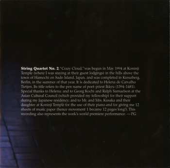 CD Peter Garland: String Quartets [1 & 2]