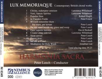 CD Harmonia Sacra: Lux Memoriaque: Light And Remembrance