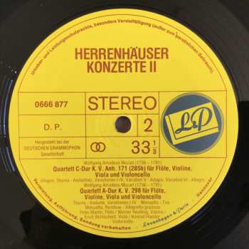 LP Wolfgang Amadeus Mozart: Herrenhäuser Konzerte II • Peter Martin, Flöte und das Heutling-Quartett Spielen Werke von Pleyel und Mozart