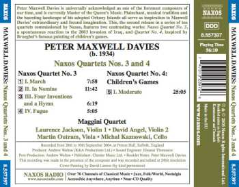 CD Peter Maxwell Davies: Naxos Quartets Nos. 3 And 4