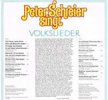 LP Peter Schreier: Peter Schreier Singt Volkslieder