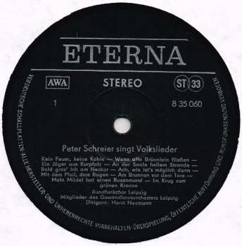 LP Peter Schreier: Peter Schreier Singt Volkslieder