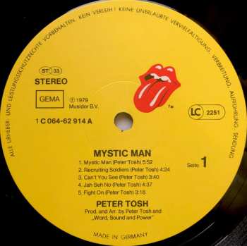 LP Peter Tosh: Mystic Man