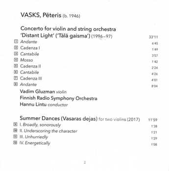SACD Pēteris Vasks: Distant Light / Piano Quartet / Summer Dances
