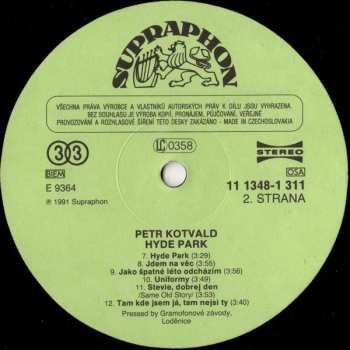 LP Petr Kotvald: Hyde Park