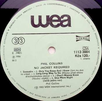 LP Phil Collins: No Jacket Required