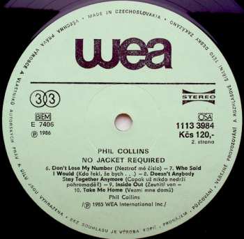 LP Phil Collins: No Jacket Required
