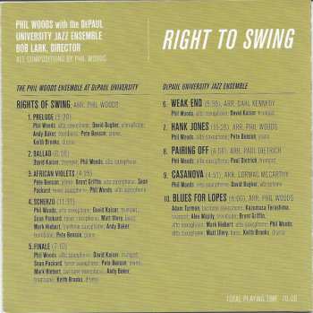 CD Phil Woods: Right To Swing