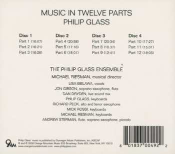 4CD Philip Glass: Music In Twelve Parts