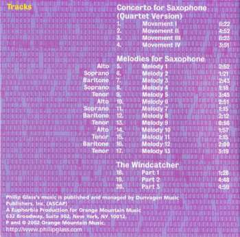 CD Philip Glass: Saxophone