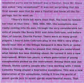 CD Philip Glass: Saxophone