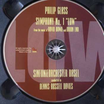 CD Philip Glass: Symphony No. 1 "Low" From The Music Of David Bowie And Brian Eno
