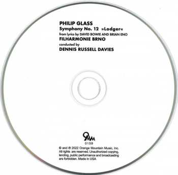 CD Philip Glass: Symphony No. 12 »Lodger« DIGI