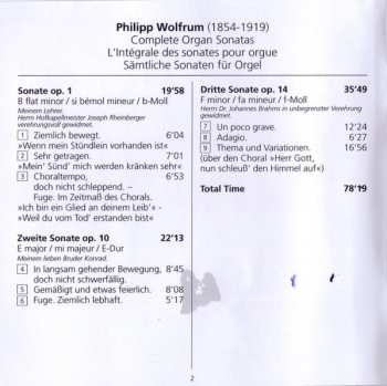 CD Philipp Wolfrum: Philipp Wolfrum: Complete Organ Sonatas