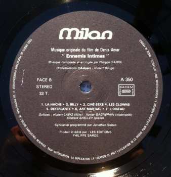 LP Philippe Sarde: Musique Originale Du Film De Denis Amar "Ennemis Intimes"