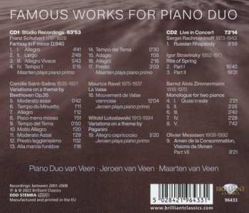 2CD Piano Duo Sandra & Jeroen Van Veen: Famous Works For Piano Duo