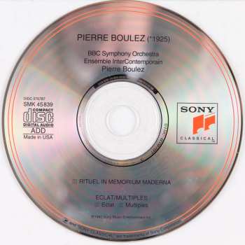 CD Pierre Boulez: Rituel In Memoriam Bruno Maderna / Eclat / Multiples
