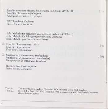 CD Pierre Boulez: Rituel In Memoriam Bruno Maderna / Eclat / Multiples