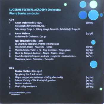 2CD Igor Stravinsky: Lucerne Festival Academy - Webern | Stravinsky | Mahler