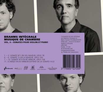 CD Éric Le Sage: Brahms Intégrale Musique de Chamber, Vol. 4 - Sonates Pour Violin Et Piano