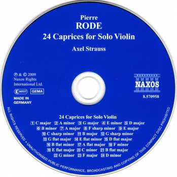 CD Pierre Rode: 24 Caprices For Solo Violin