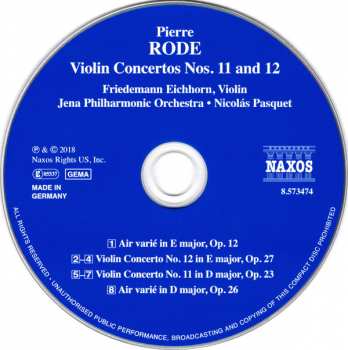 CD Friedemann Eichhorn: Violin Concertos Nos. 11 And 12