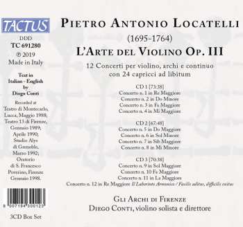 3CD/Doos Pietro Antonio Locatelli: L'Arte Del Violino Op. III