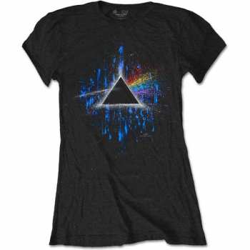 Merch Pink Floyd: Dames T-shirt Dark Side Of The Moon Blue Splatter 